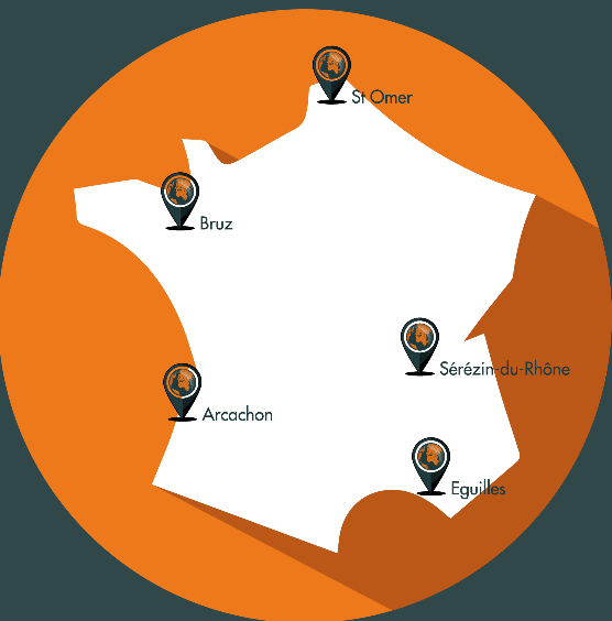 Carte des implantations IDRA en France